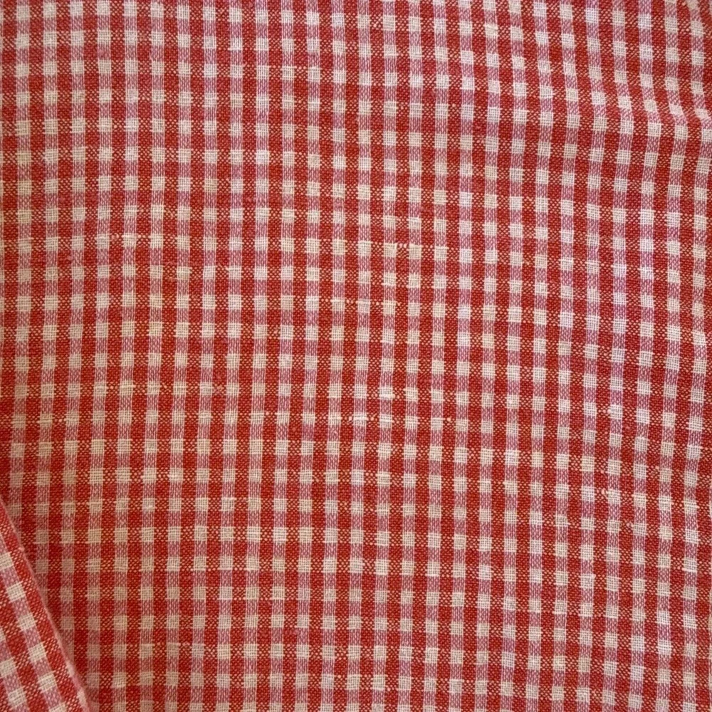 Banana Republic Slim Fit Button Down Shirt Mens XL Red Pink Check‎ Linen Blend